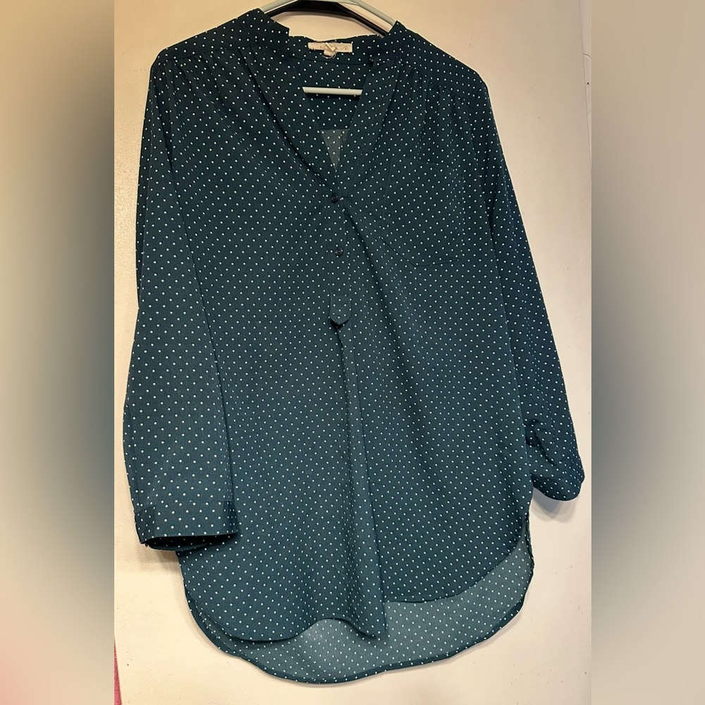 Dark Green Polka Dot Women's Top